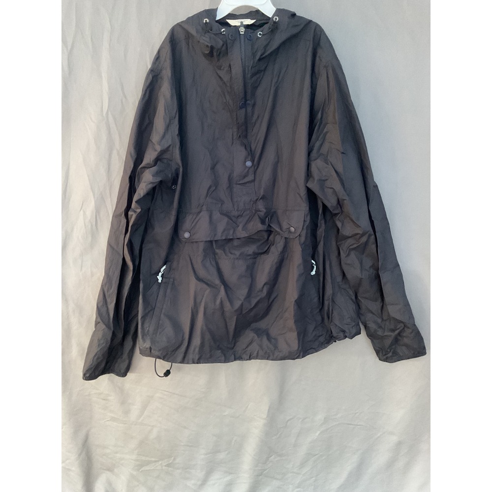 Lands' End Canvas 1963 Kids Anorak Windbreaker Jacket Navy Blue Size M 10-12